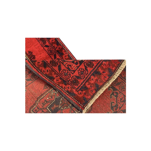 Fine Quality Hand Knotted Afghan Khal Mohammadi Wool Area Rug 4.9 X 1.9 Ft For Sale - Image 12 of 12