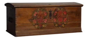 Original Painted Dowry Chest Trunk Dated 1700s