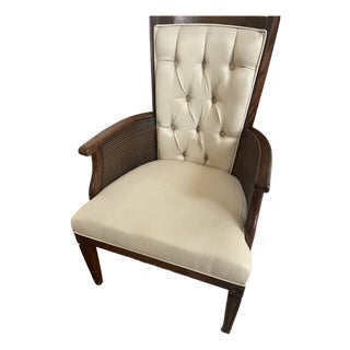 Vintage French Provincial/Hollywood Regency Cane Barrel Chair For Sale