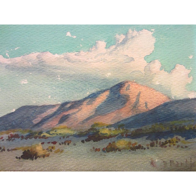 William J Bartko Desert Landscape Signed Watercolor Guache Mountain View For Sale - Image 9 of 11