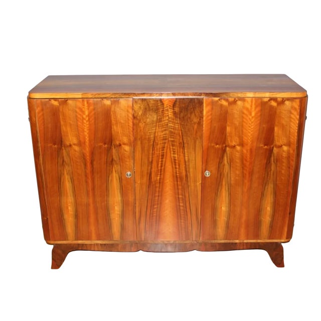 Art Deco Walnut Sideboard, 1940s For Sale
