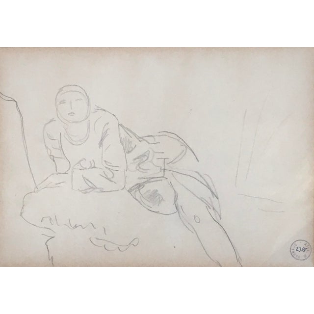 Maurice Barraud, Jeune femme à moitié allongée, 1921, Pencil on Paper, Framed For Sale - Image 9 of 9
