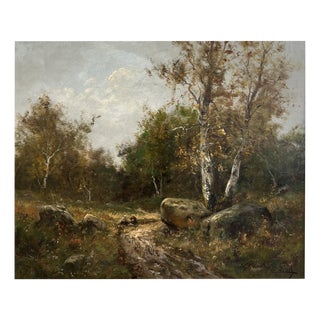 C. Lianz, Lavandières à la rivière, Oil on Canvas, Framed For Sale