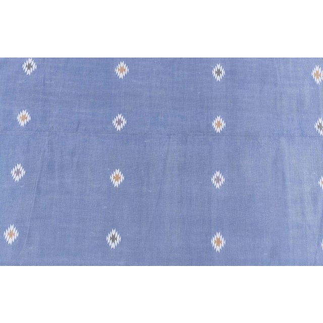 English Doris Leslie Blau Mid-Century Indian Dhurrie Lavender Flatweave Cotton Rug For Sale - Image 3 of 8