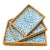 Set of Three Rattan Blue Mother-of-Pearl Inlaid Trays For Sale