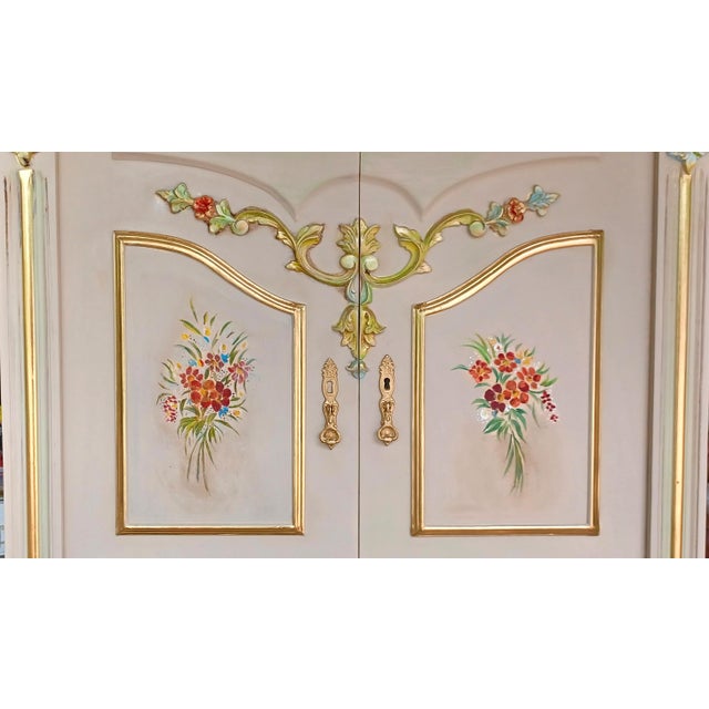 Antique Venetian Style Hand-Painted Armoire For Sale - Image 12 of 12
