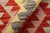 1990s Shabby Chic Kilim Kelvin Red Blue Hand-Woven Wool Rug For Sale - Image 5 of 9
