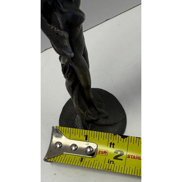 Metal Late 20th Century Figural Nude Champagne Flutes – Sculptural Art Nouveau Style Gothic Metal Stem Goblets – Set of 2” For Sale - Image 7 of 8