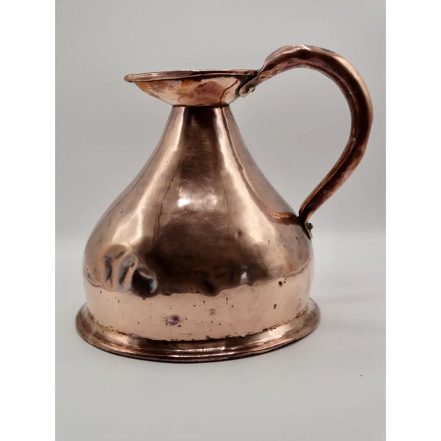 19th-C English Copper 1 Galloon Measure Ale Pitcher For Sale - Image 6 of 10