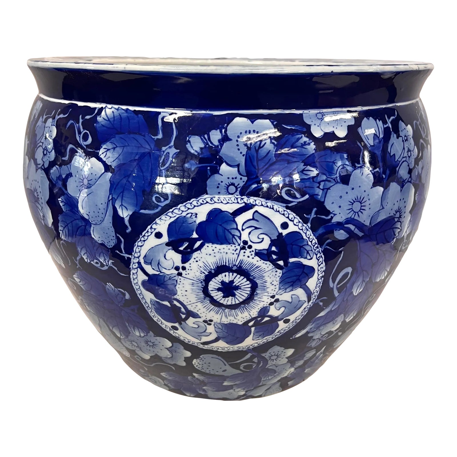 Chinoiserie Mini Decorative Porcelain Jar Blue and White Flower Pot Pl main image 1