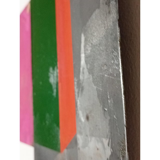 2010s Contemporary Abstract Tempera and Aerosol on Metal "N 35" by Andre Debono For Sale - Image 5 of 8