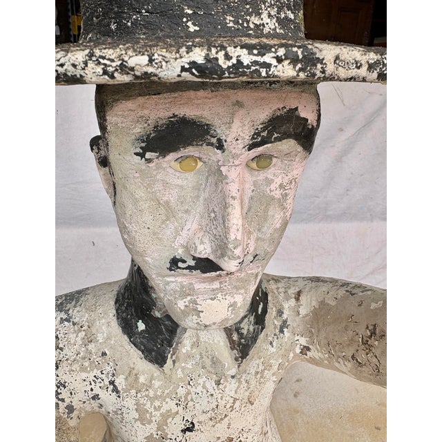 Early 20th Century French Concrete Man Garden Statue For Sale - Image 6 of 12