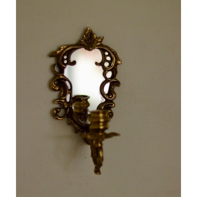 Mid-Century Modern Swedish Brass Sconces with Mirrors, Set of 2 For Sale - Image 6 of 16