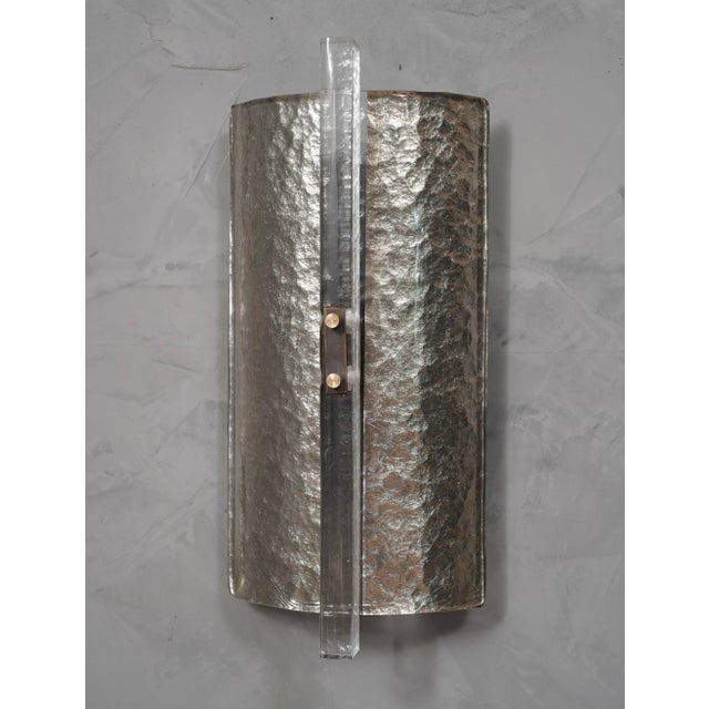 Murano Silver Art Glass Wall Light, 2000 For Sale - Image 9 of 11