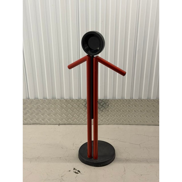 Vintage Modern Red and Black Metal Valet Coat Rack, 1980s For Sale - Image 9 of 18