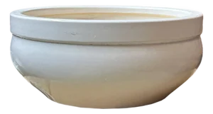 Vintage Finish Off White Porcelain Round Pot Planter