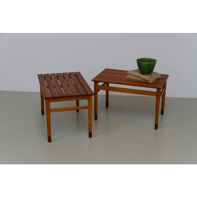Danish Modern Side Tables in Teak and Beech, 1950s, Set of 2 For Sale - Image 11 of 18