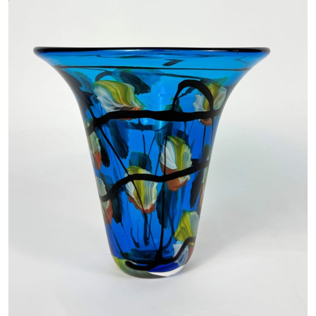 Abstract Vintage Murano Glass Vase, Signed For Sale - Image 3 of 8