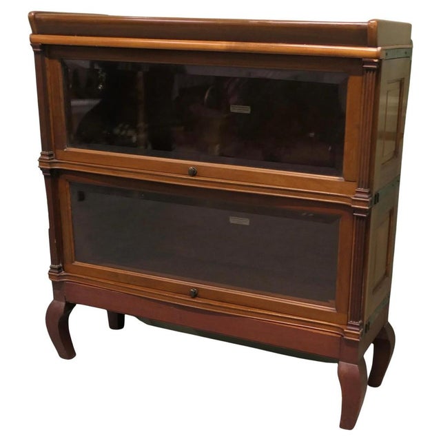 Brown Arts and Crafts Two-Stack Bookcase from Globe Wernicke, 1900s For Sale - Image 8 of 8