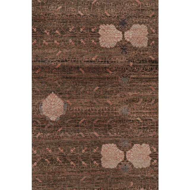 Contemporary Rug & Kilim’s Oversized Block Print Rug in Beige-Brown, with Geometric Patterns - 13x19 For Sale - Image 3 of 7