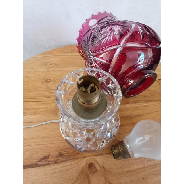1960s Vintage Cut Crystal Table Lamp, 1960s For Sale - Image 5 of 8