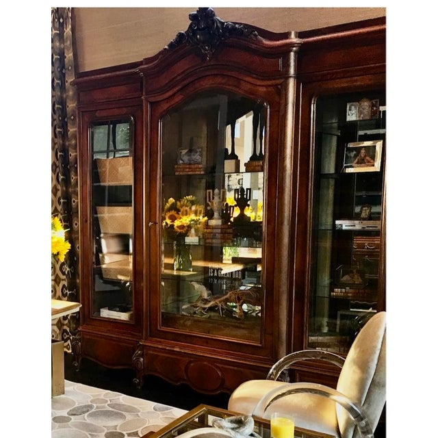 Late 20th Century Early 19th Century French Baroque Mahoghany Breakfront For Sale - Image 5 of 6