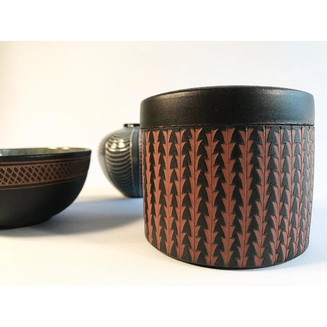 Ceramic Ceramic Vase, Bowl, and Pot by Eva Kumpmann, 1950s, Set of 3 For Sale - Image 7 of 18