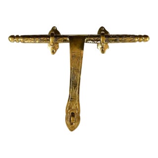Moroccan Engraved Brass Sliding Door Bolt Latch For Sale