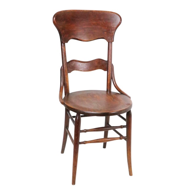 Brown Early 20th Century Victorian Oak Bentwood Side Chair For Sale - Image 8 of 12