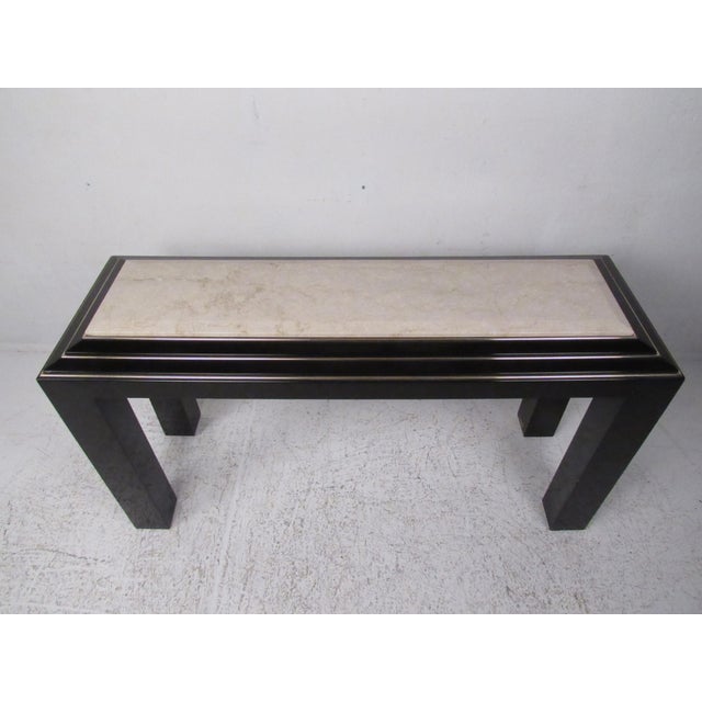 1970s 1970s Mid-Century Modern Marble-Top Console Table Attributed to Rougier For Sale - Image 5 of 12