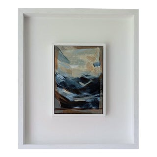 Contemporary 'To Gaze Upon Beauty' Mini Abstract Seascape Acrylic Painting by British Artist Frances Daws, Framed For Sale