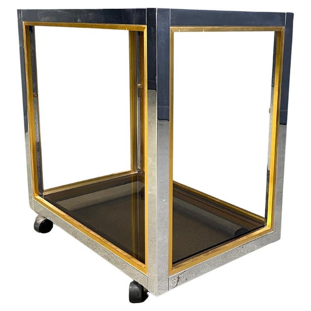 Italian Brass and Chrome Drinks Trolley, 1970s For Sale - Image 11 of 11