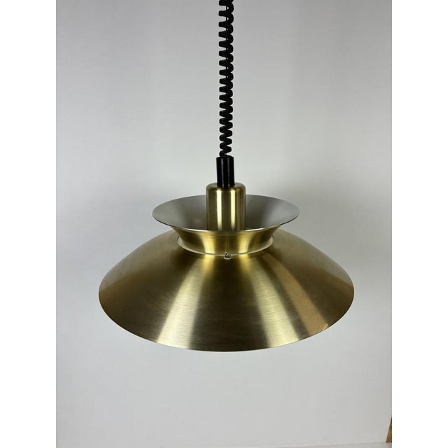 Danish Brushed Aluminium Pendant Lamp, 1970s For Sale - Image 3 of 4