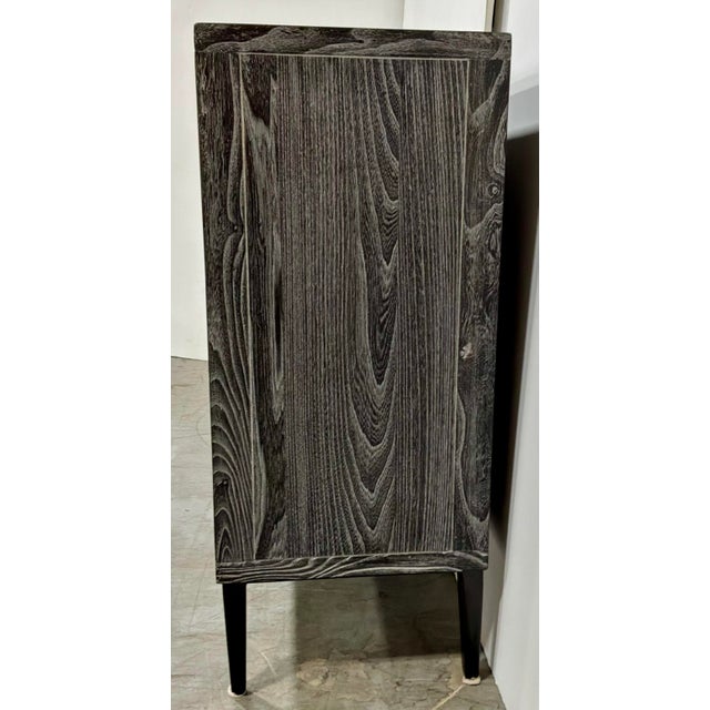 Farmhouse Modern Farmhouse Gray Wood Two Door Cabinet For Sale - Image 3 of 8