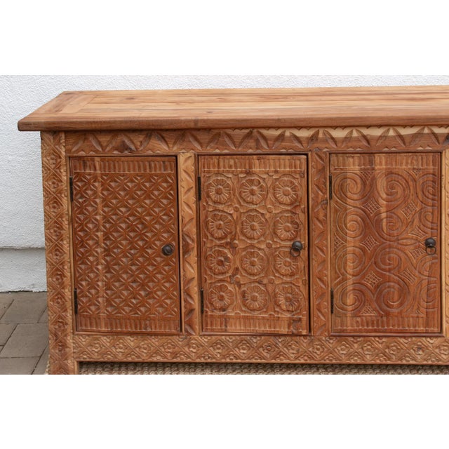 120" Long Coromandel Coast Carved Sideboard For Sale - Image 11 of 12