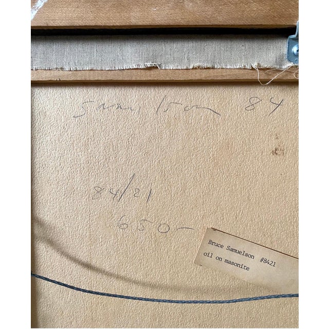 1980s Bruce Samuelson, American Modernist Abstract Oil Painting Landscape Seascape, 1984 For Sale - Image 5 of 6