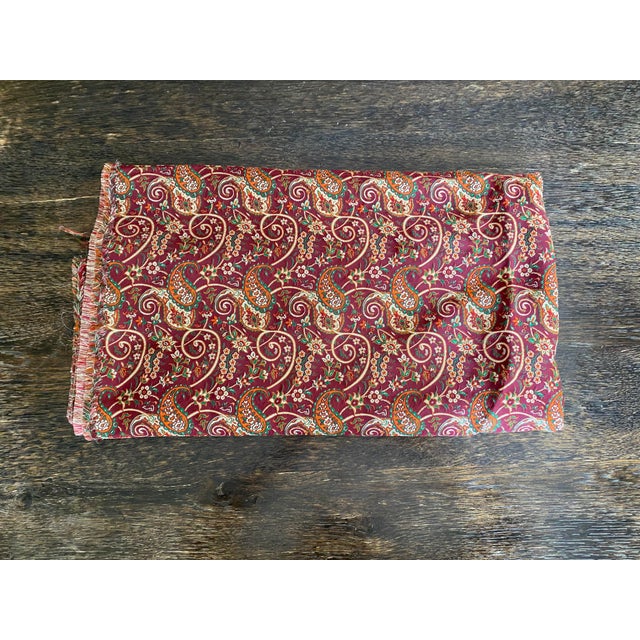 Vintage Uncut Woven Silk Persian Termeh Textile - 2.67 Yards For Sale - Image 13 of 13