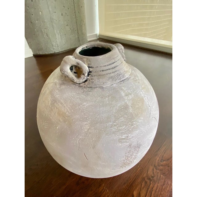 Sculptural Handcrafted Ceramic Vessel With Curved Profile and Organic Texture For Sale - Image 9 of 13