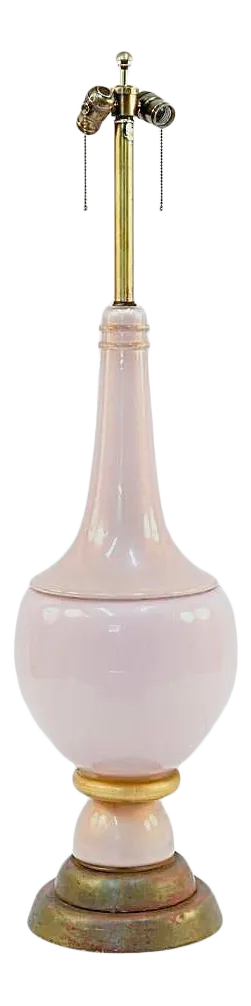 Mid 20th Century Italian The Marbro Lamp Pink Ice Murano Opaline Glass Lamp XL