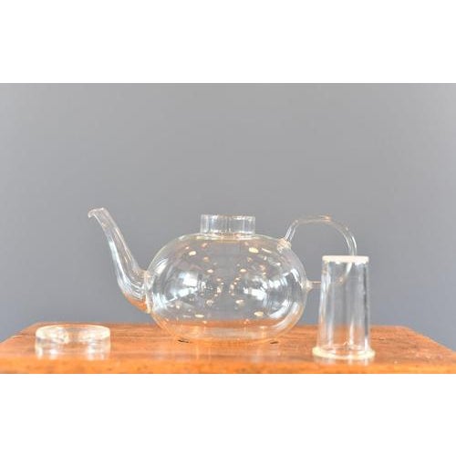 Wilhelm Wagenfeld Bauhaus Glass Tea Pot by Wilhelm Wagenfeld for Schott and Gen Mainz, 1930s For Sale - Image 4 of 8