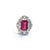 Early 21st Century Bochic "Orient" Emerald Cut Ruby & White Topaz Ring Set In 18K Gold & Silver For Sale - Image 5 of 18