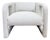 Newly Upholstered Ivory Channeled Velvet Rounded Back Parsons Chair For Sale