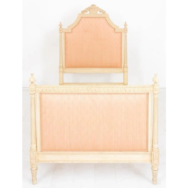 French Vintage Louis XVI Style Twin Painted Bed For Sale - Image 3 of 7
