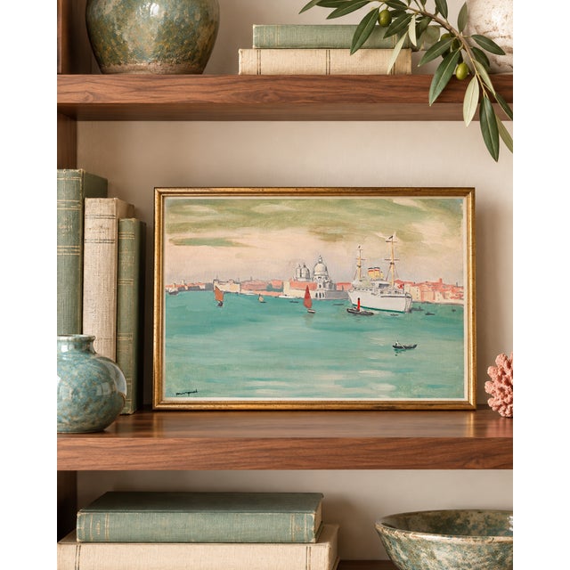 Bunny Williams Home Vintage Venice Seascape Art Print – Italian Coastal Wall Art by Marquet, 18" X 12" For Sale - Image 4 of 8