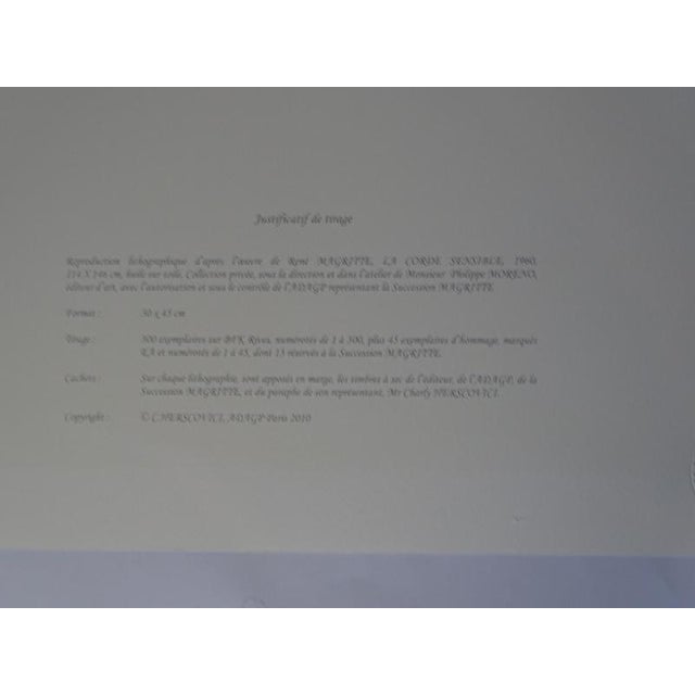 After René Magritte, The Sensitive Cord, Lithograph For Sale - Image 5 of 7