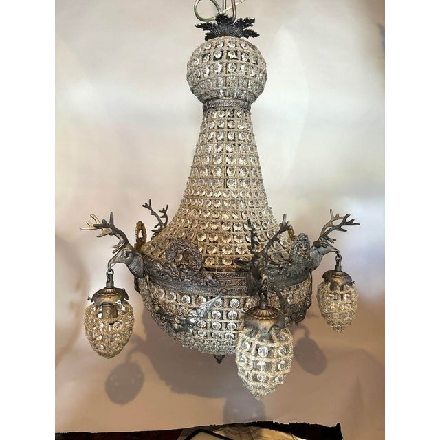1980s French Louis XVI Charcoal Bronze Chandeliers - Pair For Sale - Image 4 of 18