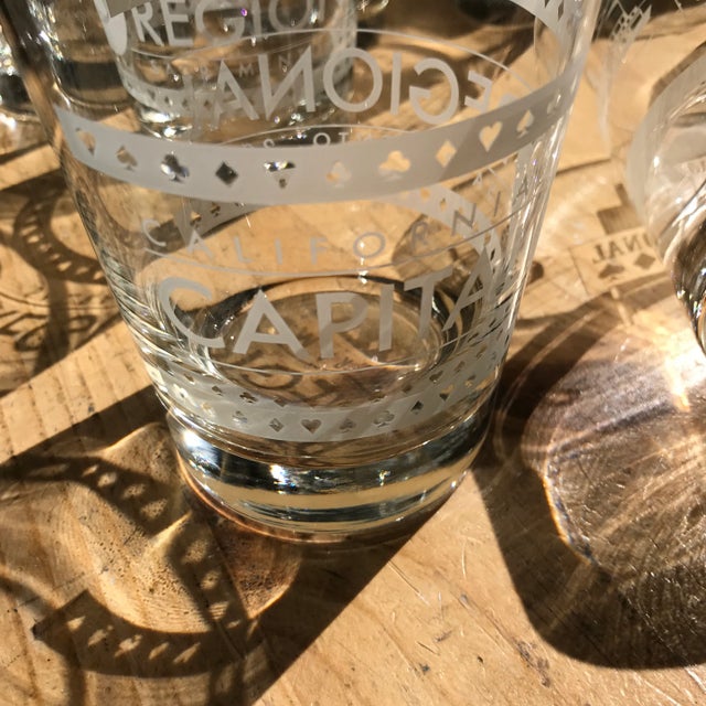 Vintage 1996 to 2008 California Regional Bridge Tournament Double Old Fashion Glasses - Set of 14 For Sale - Image 11 of 13