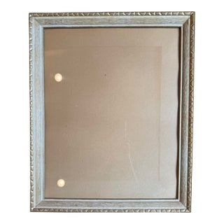 Vintage Textured Gold White Wood Picture Frame For Sale