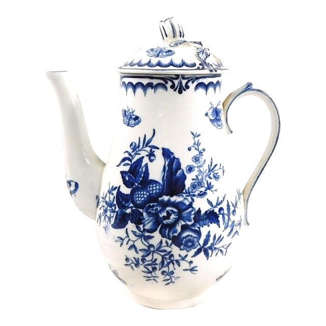 1940s Royal Worcester Blue Sprays Coffee Pot For Sale