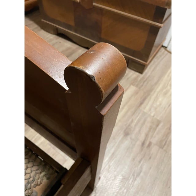 Arts & Crafts Late 20th Century Carved Hardwood Twin Bed For Sale - Image 3 of 12